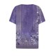 thumbnail image 5 of Camiseta de Mujer Camiseta Estampado Botón Manga Corta Diario Fin de Semana Moda Básico Cuello en V Top Regular Púrpura/L, 5 of 5