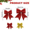 thumbnail image 3 of Red /Gold Glitter Bows Christmas Tree Wreath Bows, Small Xmas Decorative Sequin Ties, Small Craft Bows Ornaments for Garland Wreath Gift Wrapping Candy Bags Party DIY Decorations(Gold1,6x4.7"), 3 of 9