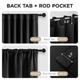 thumbnail image 3 of Cortinas opacas Joydeco de 183 cm para dormitorio, 2 paneles, color negro, 3 of 9