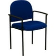 thumbnail image 3 of Emma + Oliver Comfort Navy Fabric Stackable Steel Side Reception Chair with Arms, 3 of 12