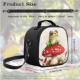thumbnail image 5 of Jeiento Frog Girls Backpack with Lunch Box Preschool Elementary School Bag Kids Boys Bookbags for 3nd 4th 5th 6th Grade Mushroom Schoolbags Pencil Case Kindergarten Student Back Packs, 5 of 7
