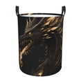 thumbnail image 1 of Fotbe Black And Gold Fire Dragon Cesto de Ropa con Asas, Cesto Impermeable de Gran Capacidad, Bolsa de Lavado para Dormitorio, Cesto de Ropa con Ruedas y Asas-Small, 1 of 6