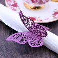 thumbnail image 4 of 50pcs 3d Butterfly Napkin Rings Paper Napkin Rings Table Decoration For Wedding, Dinner, Banquet Purple, 4 of 5