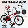 thumbnail image 4 of ICEELF 20 inch Kids Bike, Carbon Steel Frame, Dual Brakes, Adjustable Seat, Kickstand for Boys Girls Ages 7-13, 4 of 9