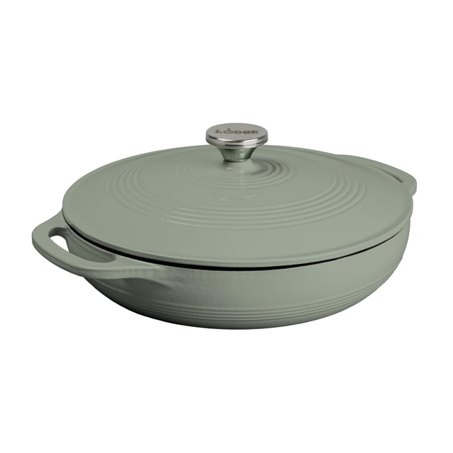 Hierro fundido esmaltado Casserole Lodge de 3,4 litros con tapa Desert Sage