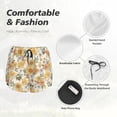 thumbnail image 6 of Picia Hippie Bee Honeycomb Pattern Women's 2 in 1 Athletic Running Shorts High Waisted Workout Casual Gym Sweat Shorts with Comfy Liner Zipper Pockets-, 6 of 9