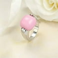 thumbnail image 5 of Amazing Round Pink White Black Opal White Gold Filled Men Women's Ring Size 6-10, 5 of 6