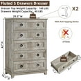 thumbnail image 3 of Joaxswe 5 Drawer Bedroom Dresser Set of 2, Modern Vertical Dresser Drawers Wood Organizer for Living Room Entryway Small Spaces, Natural Oak, 3 of 7