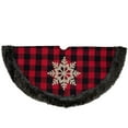 thumbnail image 3 of 48-Inch Red and Black Christmas Tree Skirt with Burlap Snowflake, 3 of 6