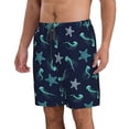 thumbnail image 2 of Pofeuu Ice Blue Starfish and Jellyfish Prin Men's Swim Trunks Quick Dry Bathing Suit Swimming Board Shorts Mesh Lining Beach Swimwear-XX-Large, 2 of 6