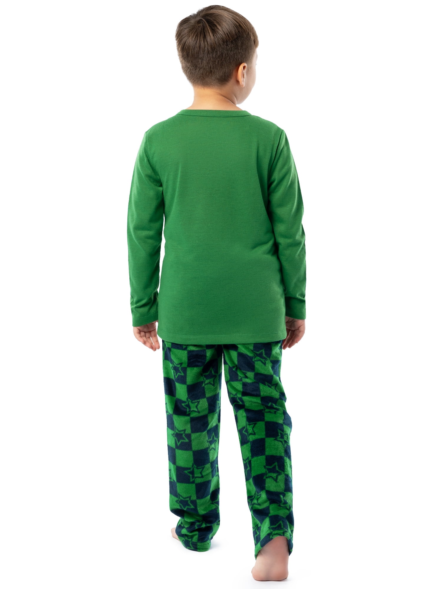 Fruit of the Loom Boy's Long Sleeve Fleece Pajama Set, 2-Piece, Sizes 4-16