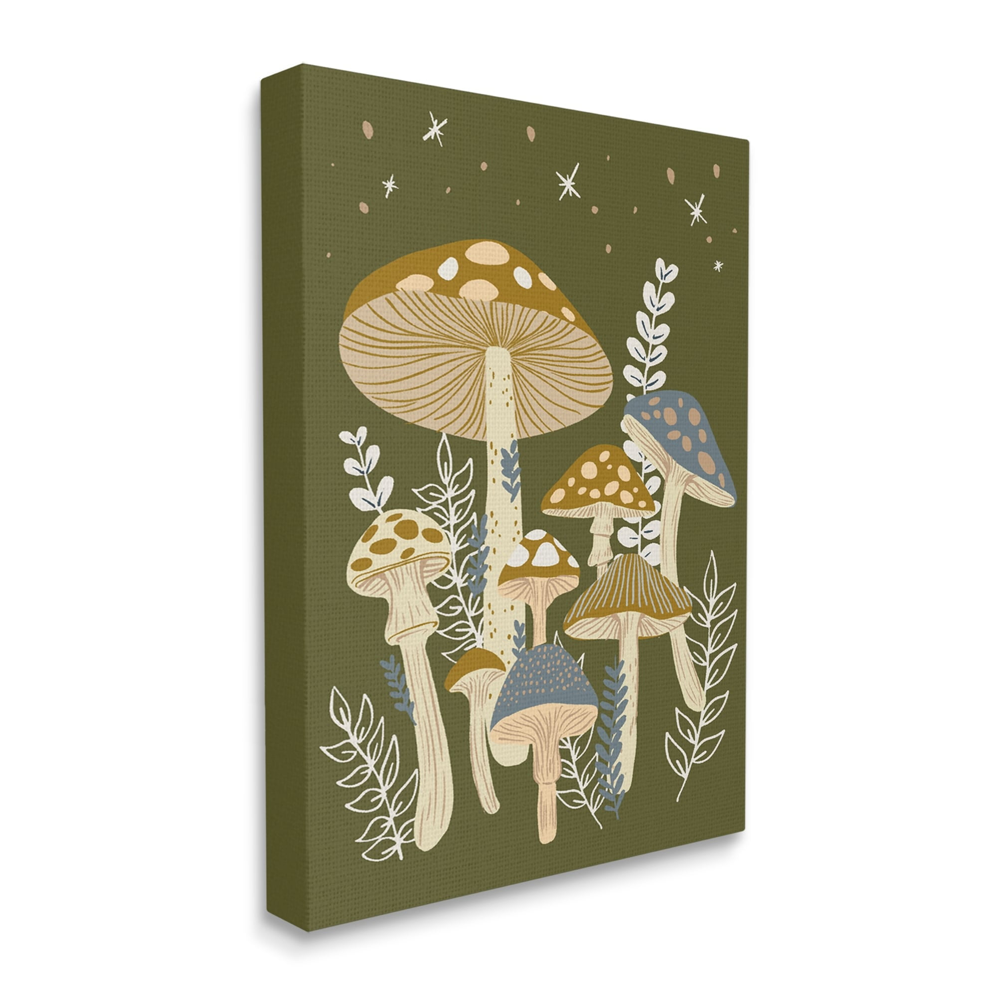Stupell Industries Cottage Mushrooms Whimsical Nature Botanical & Floral Painting Gallery Wrapped Canvas Print Wall Art