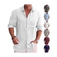 thumbnail image 5 of Gvmfive Mens Casual Shirts Long Sleeve Solid Top Shirt, 5 of 5