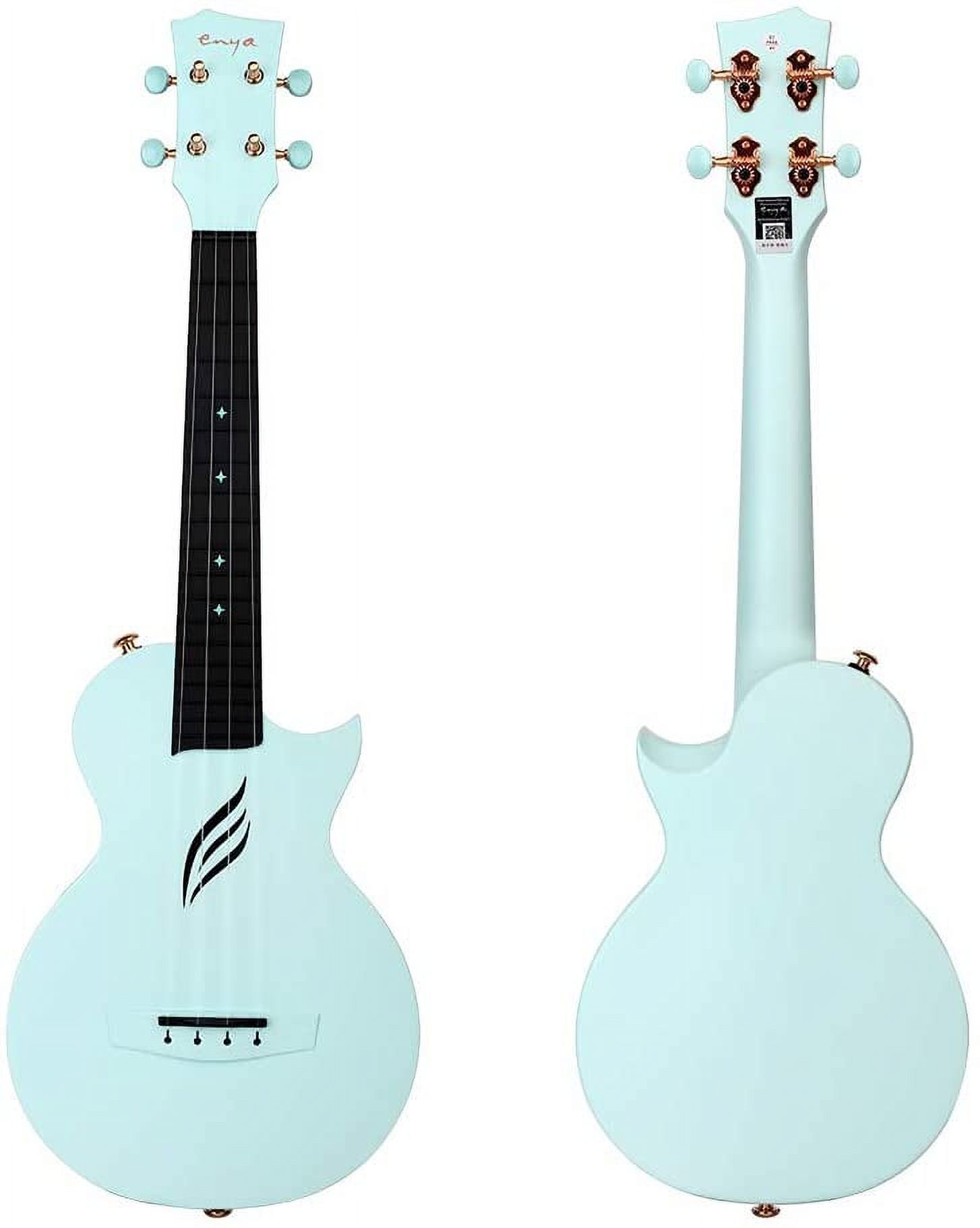 Enya Music Concert Nova U Carbon Fiber Ukulele with Free Lessons and Accessories, Blue