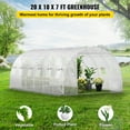 thumbnail image 4 of KFFKFF 20ft by 10ft by 7ft Walk-through Tunnel Greenhouse, Movable Plant Warm House with Zinc-coated Steel Hoops, Trio of Upper Beams, Cross Poles, Dual Zippered Entrances & Dozen Roll-up Windows, 4 of 9
