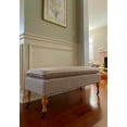 thumbnail image 2 of SEAT4U Linen Stripe Ticking Upholstered Pillowtop 48" Rossini Ottoman Bench with Multi Color Variants, 2 of 4