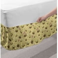 thumbnail image 2 of Floral Bed Skirt, Top View Illustration of Flowers and Petals Budding, Elastic Bedskirt Dust Ruffle Wrap Around for Bedding Decor, 4 Sizes, Green Multicolor, by Ambesonne, 2 of 2