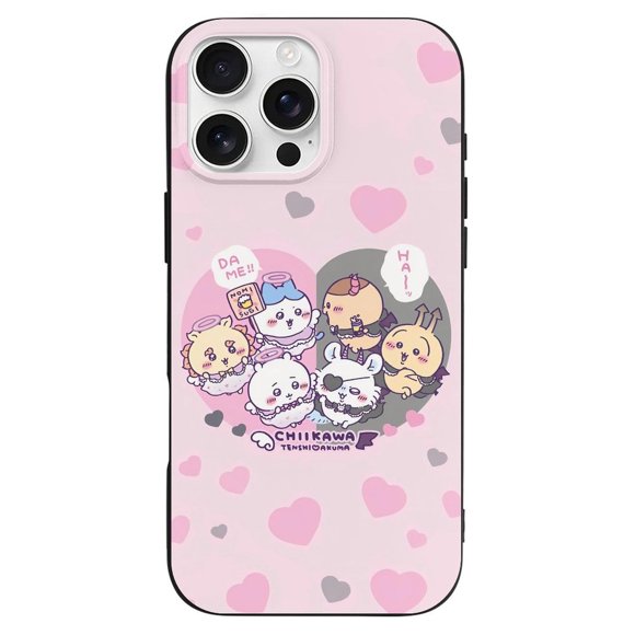 Étui TPU Chiikawa pour iPhone 16 Pro Max – Ultra Mince, Antichoc, Anti-Jaunissement, Résistante aux Rayures, Compatible avec la Recharge Sans Fil, Prise en Main Améliorée Style Noir