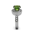 thumbnail image 4 of 3 Ct Round Cut Peridot Color Cz Stainless Steel Halo Engagement Ring Size 5, 4 of 5