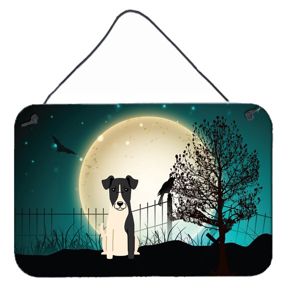 Carolines Treasures BB2288DS812 Halloween Scary Smooth Fox Terrier Wall or Door Hanging Prints 8x12 multicolor