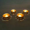 thumbnail image 2 of Tealight Candle Holder Electroplated Metal Hollow Out Decorative Small Candle Holder for Meditation Holiday Decoration Type 3, 2 of 3