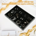 thumbnail image 3 of 12 Grid Jewelry Tray Stackable Tray Showcase for Rings Earrings Necklace Bracelet Pendants Black, 3 of 8