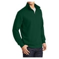 thumbnail image 4 of Mens 1/4 Zip Cotton/Poly Fleece Sweatshirt Forest Green 4X-Large, 4 of 8