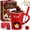 Red, variant on Upgrade Chocolate Fondue Mug, Christmas Ceramic Chocolate Melting Mug With Candle, Mini Melty Mug Cheese Butter Warmer Cup, Date Night Party Wedding,Holiday Gift