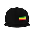 thumbnail image 2 of Flat Bill Brim Hat Adjustable Baseball Cap Rastafari Flag Mens Women Snapback Trucker Hat, 2 of 7