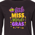 thumbnail image 4 of Inktastic Little Miss Mardi Gras with Crown and Dots Long Sleeve Youth T-Shirt, 4 of 5