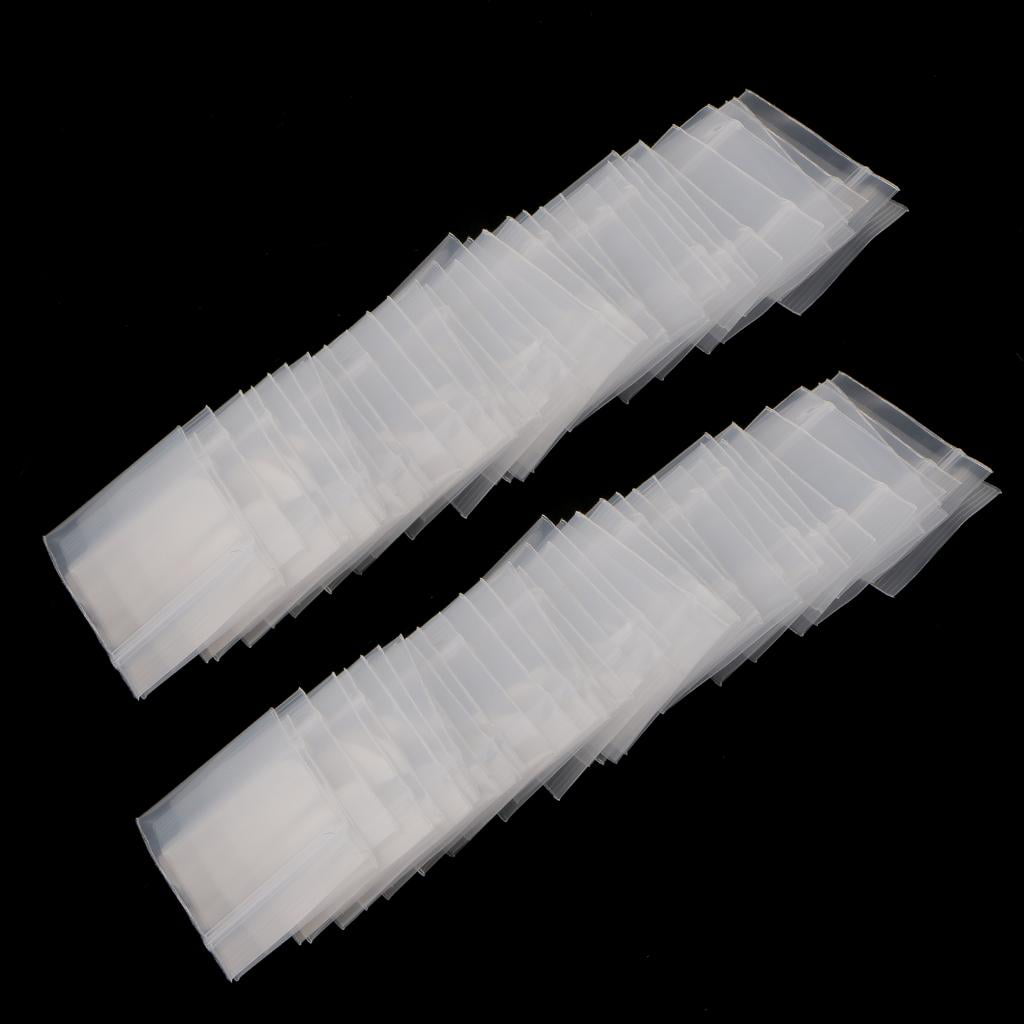 100pcs Clear Reclosable Zip Lock Poly Bags 4Mil Thick Resealable Zipper Poly Bags Single Zipper Plastic Shipping Bags 3 x 4 