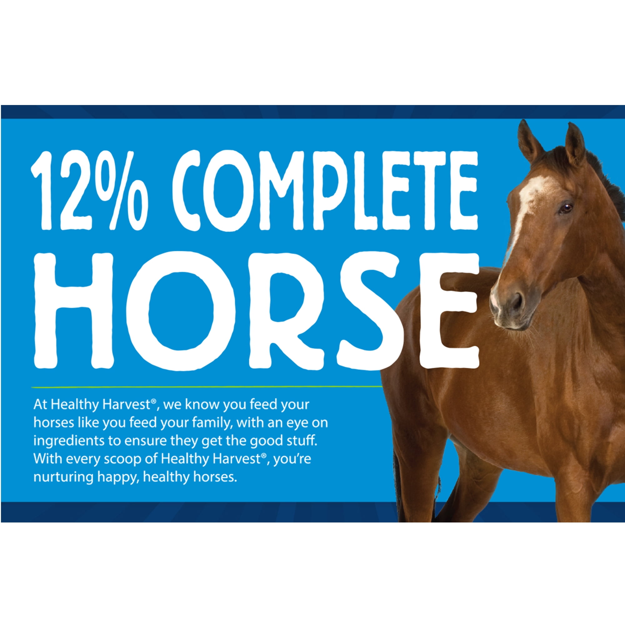 Healthy Harvest All Natural 12% Complete Horse Feed Pellets for Mature Horses, 40 lb Bag