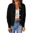 thumbnail image 2 of idosla Women's Knit Cardigan Sweaters Casual Long Sleeve Open Front Button Down Trendy Jackets Outerwear (Black, XXL), 2 of 8