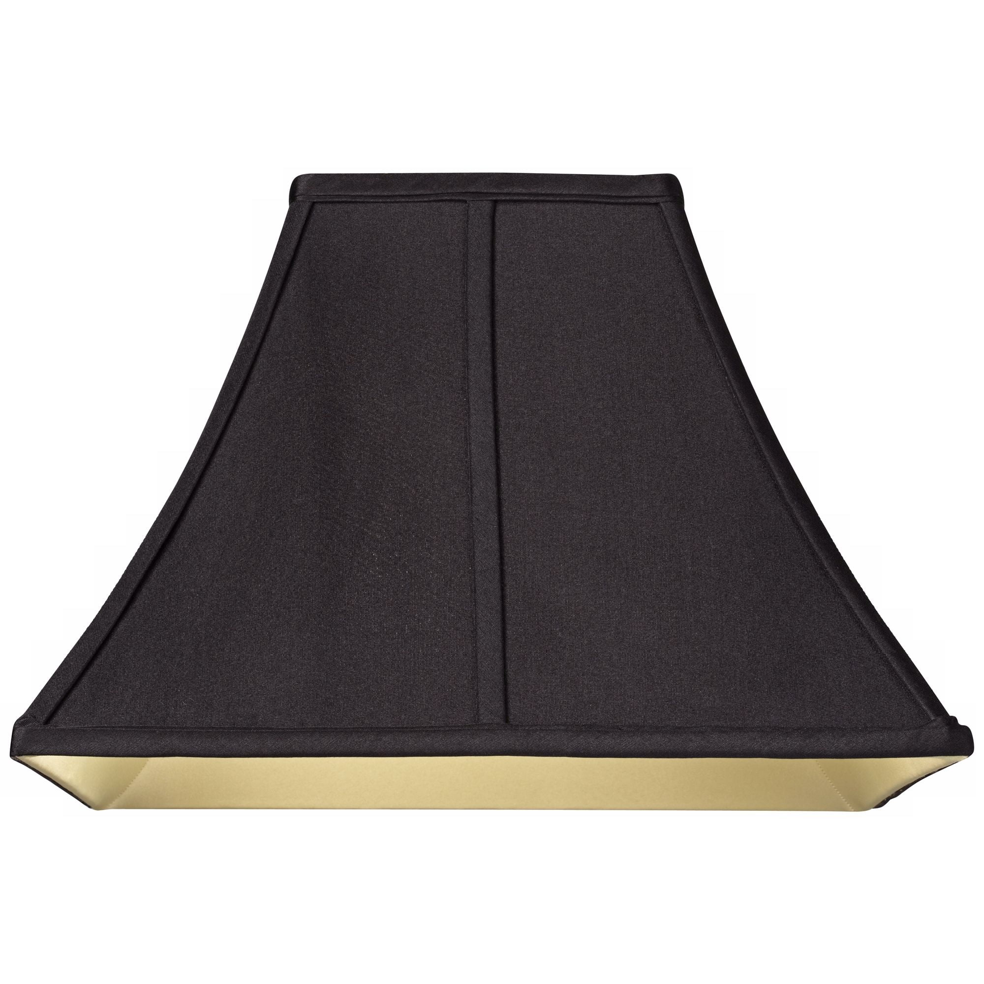 Springcrest Medium Square Curved Black Lamp Shade 6" Top x 14" Bottom x 9.5" High (Spider) Replacement with Harp and Finial