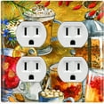thumbnail image 1 of Metal Light Switch Wall Plate Outlet Cover (Coffee Tea Party Kettle Mocha Espresso Drinks - Double Duplex), 1 of 1