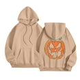 thumbnail image 5 of Oversized Sweatshirt for Women Halloween Pumpkin Print Hooded Everyday Style 2025 Pullover Sweaters Winter Clothes, 5 of 6