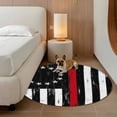 thumbnail image 3 of Independence Day Round Living Room Rugs 4 ft, Watercolor U. S. Flag Metal Stars Red White Stripes Area Rug with Non-Slip Sturdy Edge Binding Round Carpet for Entryway Kitchen Bedroom Bathroom, 3 of 9