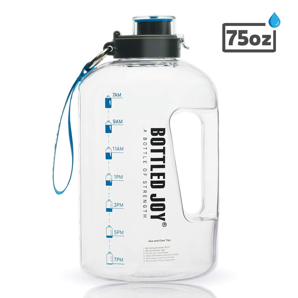 BOTINDO Large 75oz Motivational Water Bottle with Time Marker & Straw,Leakproof BPA Free Hydration Water Jug Ensure You Drink Water Daily for Fitness Gym Camping Outdoor Sports