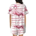 thumbnail image 3 of Picia Flamingo Pajamas Sets for Women Soft Short-Sleeved Pjs with Lounge Shorts Two Piece Sleepwear-Large, 3 of 9