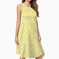 thumbnail image 2 of Watercolor Yellow Fruit Lemon Spring Summer Dresses For Women Fashion Dress Casual Sleeveless Loose Sundress With Pockets, 2 of 4