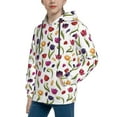 thumbnail image 2 of Fotbe Tulips Flowers Pattern Youth Pullover Hooded Sweatshirt, Boys Hoodie, Kangaroo Pocket Hoodie for Kids Girls -Large, 2 of 6