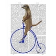 thumbnail image 2 of Fab Funky 20x24 White Modern Wood Framed Museum Art Print Titled - Meerkat On Blue Penny Farthing, 2 of 4