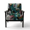 thumbnail image 4 of Designart "Abstract Serenity in Turquoise and Pink I" Turquoise Geometric Shapes In Harmony Upholstered Accent Chair - Modern Arm Chair For Bedroom, 4 of 5