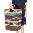 thumbnail image 4 of Yayeee Freestanding Laundry Hamper with Handle Collapsible Large Storage Basket for Clothes, Artistic Desert Waves, 4 of 7