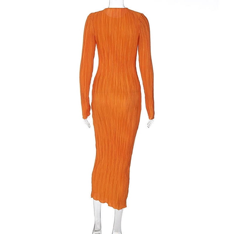 Olyvenn Womens Knitted Ankle Length Sweater Dress Slim Fit Casual Twist Knit Loose Smocked Long Sleeve Prom Dress Trendy Fashion Winter Slip Classic Solid House Dress Boat Neck Blouse Orange 4 - Olyvenn Womens Knitted Ankle Length Sweater Dress Slim Fit Casual Twist Knit Loose Smocked Long Sleeve Prom Dress Trendy Fashion Winter Slip Classic Solid House Dress Boat Neck Blouse Orange 4 -