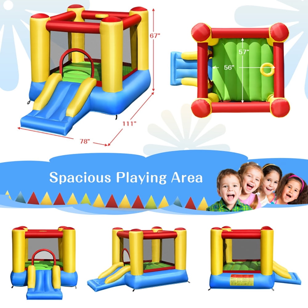 Aimee Lii Kids Inflatable Bounce House with Slide and 480W Blower, Playhouse for Kids Outdoor