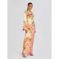 thumbnail image 4 of Floral Print Long-Sleeved Bell-Sleeve Evening Dress, 4 of 6