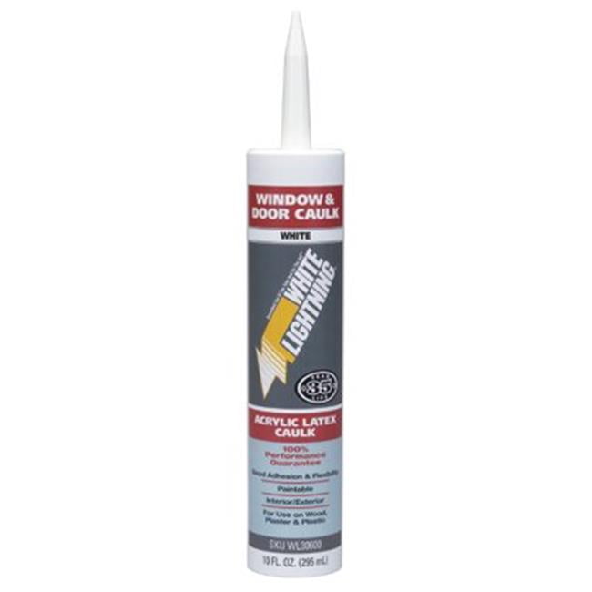 White Lightning White Siliconized Acrylic Latex Caulk Sealant 10 oz