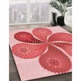 thumbnail image 3 of Ahgly Company Tapis d'Intérieur Lavable en Machine Carré Transitionnel Rose Pastel, 3 Pieds Carré, 3 of 7