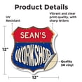 thumbnail image 2 of Sean's Workshop 12 inch X 12 inch Shield Shaped Heavy Duty 3.2 mil Vinyl Decal Weather Resistant, UV Protected To last, Gift for Dads and Uncles Classic Americana Crafted in the USA, 2 of 6